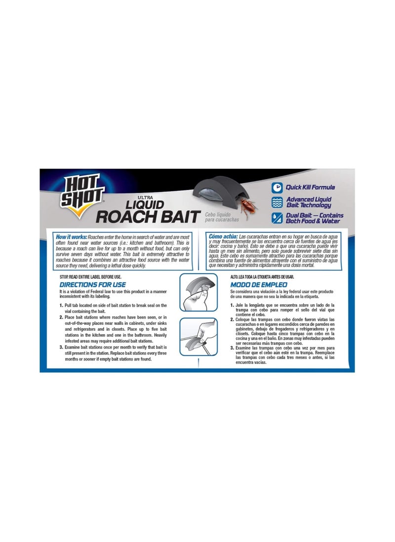 Hot Shot Ultra Liquid Roach Bait, Kills Large and Small Roaches, 6 Count  - Image 2