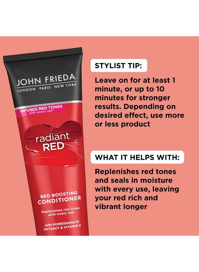 John Frieda بلسم تعزيز اللون الأحمر المتألق 8.3 أونصة بلسم يومي مع الرمان وفيتامين E يساعد في تجديد درجات لون الشعر الأحمر - Image 5