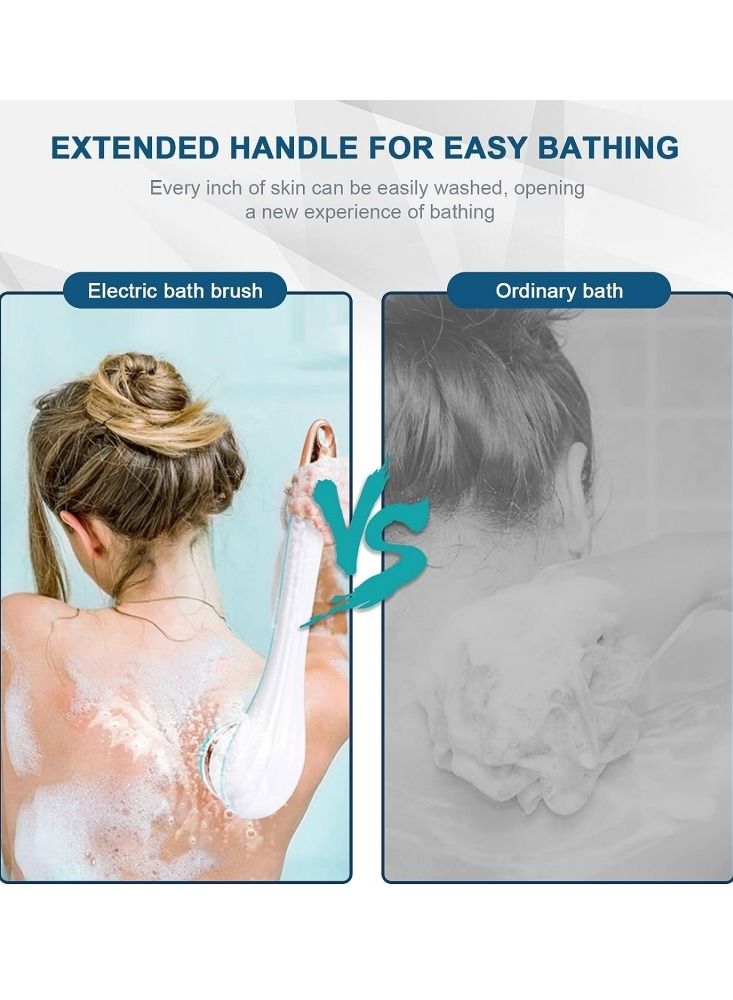 Ru syanl 4 in 1 Electric Back Scrubber for Shower with 4 Brush Heads 2 Speed Levels IPX6 Waterproof Electric Bath Body Brush  - Image 5