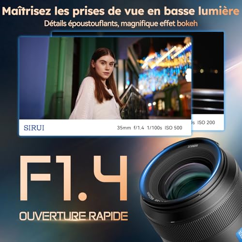 SIRUI Aurora 35mm F14 Full Frame Auto Focus Lens Wide Angle Prime Lens for E Mount Cameras FX3 FX6 A7 A9 Series A7R Series A7S Series ZVE1 Black - Image 3