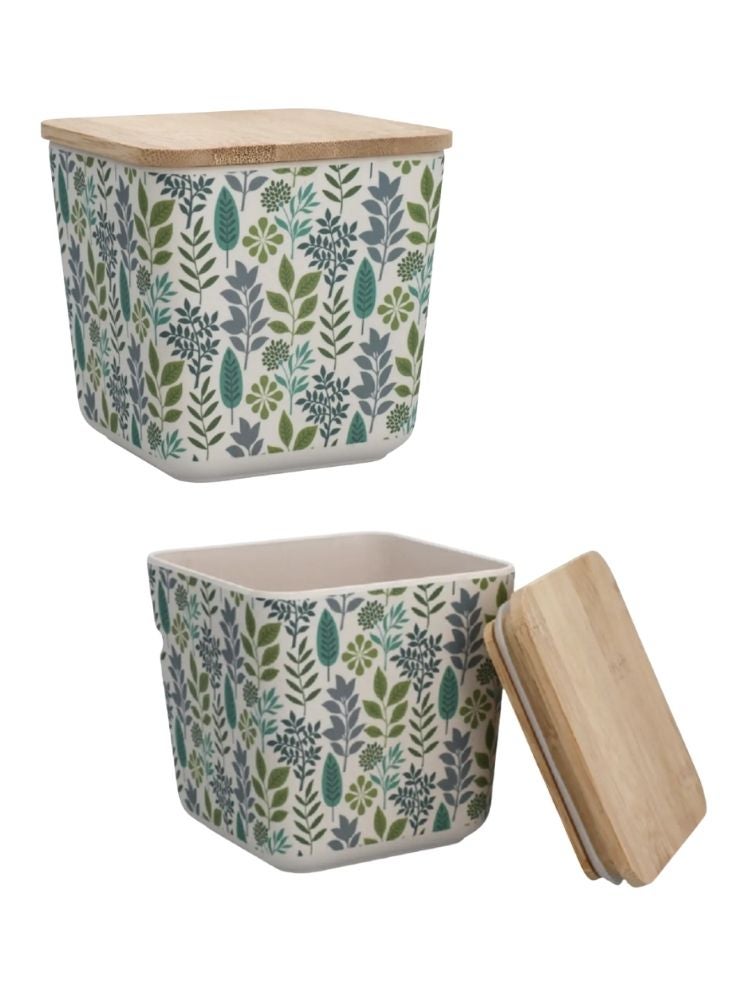 Ceramic Food Storage Container with Bamboo Lid 730ml - Image 1