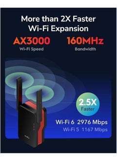 كودي Cudy RE3000 AX3000 Dual Band Wi-Fi 6 Extender and Repeater, 802.11ax, 160MHz, MU-MIMO, Beamforming, OFDMA, WPA3  - Image 3