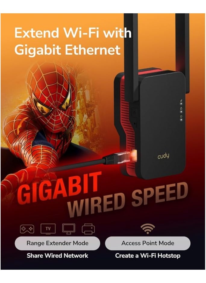 cudy Cudy RE3000 AX3000 Dual Band Wi-Fi 6 Extender and Repeater, 802.11ax, 160MHz, MU-MIMO, Beamforming, OFDMA, WPA3  - Image 4
