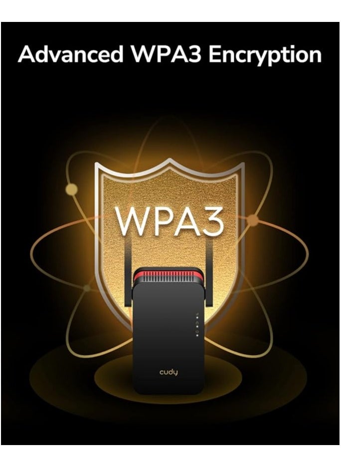 cudy Cudy RE3000 AX3000 Dual Band Wi-Fi 6 Extender and Repeater, 802.11ax, 160MHz, MU-MIMO, Beamforming, OFDMA, WPA3  - Image 5
