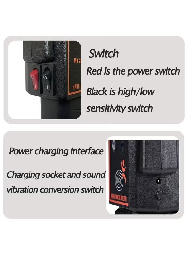 Handheld Metal Detector for Railway Station and Airport Security Checks Black/Yellow - Image 3