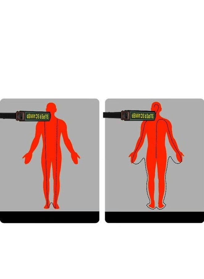 Handheld Metal Detector for Railway Station and Airport Security Checks Black/Yellow - Image 4