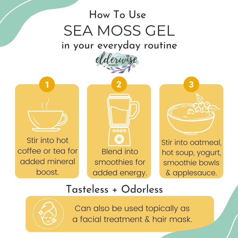 Elderwise Organics Made With Love Elderwise Raw Sea Moss | Organic Seamoss Makes 20oz of Gel | Wildcrafted Golden Sea moss | Raw & Non GMO Certified | Sundried | Mineral and Vitamin Rich | Golden - Image 5