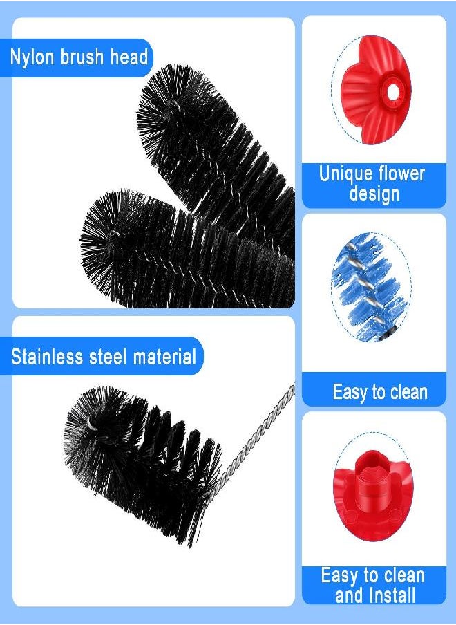 Perthlin - 38 Pcs 3 Size Hummingbird Feeder Cleaning Brush with 16 Hummingbird Feeders Replacement Flowers White Red Yellow Bird Replacement Parts Feeding Ports Nylon Hummingbird Feeder Parts (Bent Brush) - Image 1