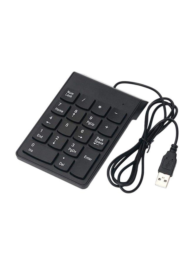 DUSALA 18-Key USB Wired Digital Numeric Keyboard Black - Image 1