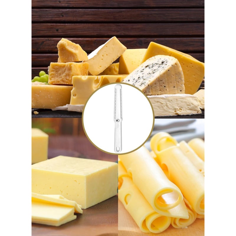 Barakah 3 Pcs Cheese Slicer White Cheese Wire Cheese Cutter with Soft Handle Portable Block Cheese Slicer Multifunctional Butter Curler Tool Cheese Slicers for Hard and Semi-Hard - Image 4