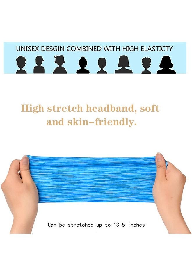 Generic - 4 Pcs Yoga Workout Sports Non Slip Stripe Headbands, Soft Elastic Sweat Absorbing Breathable Polyester Fabric Headbands, Fitness Exercise Sweat Proof Hair Accessories (Purple+Orange+Gray+Blue) - Image 1