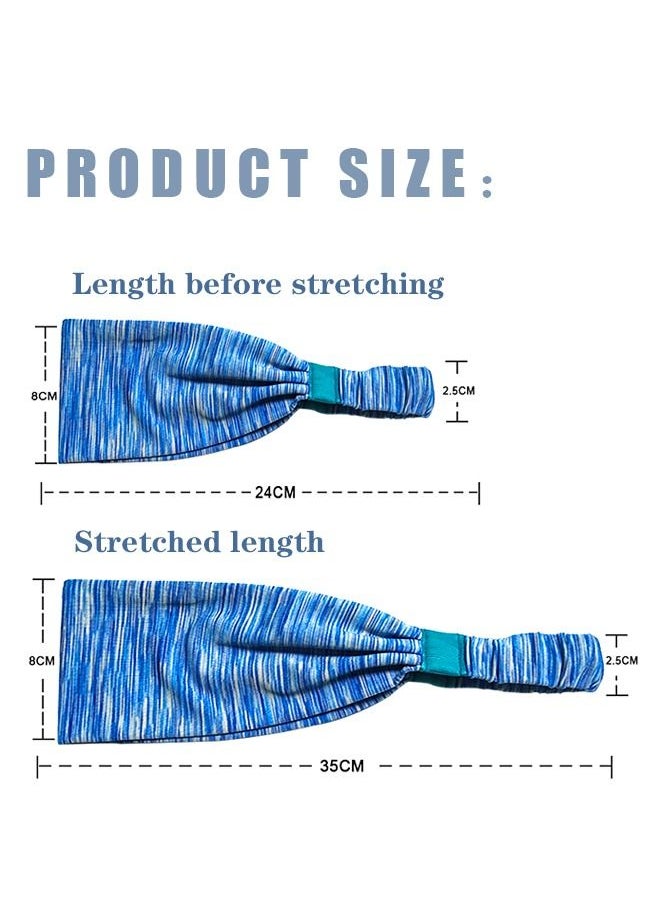 Generic - 4 Pcs Yoga Workout Sports Non Slip Stripe Headbands, Soft Elastic Sweat Absorbing Breathable Polyester Fabric Headbands, Fitness Exercise Sweat Proof Hair Accessories (Purple+Orange+Gray+Blue) - Image 1