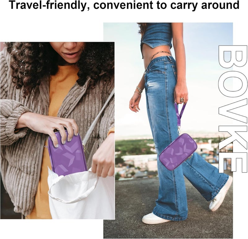 BOVKE Diabetic Supplies Travel Case Storage Carrying Bag for Diabetes Testing Kit Blood Glucose Monitor Meters Test Strips Medication Lancets Needles Syringes  Diabetic Suppliess Purple Cube - Image 2