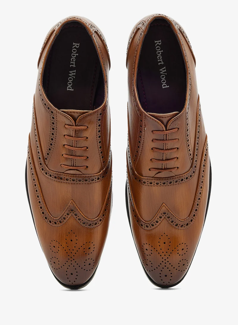 Robert Wood  Formal Wing Cap Brogue Lace Ups for Men | Best Price UAE