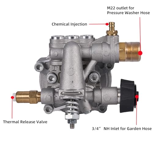 Mikatesi 3/4" Shaft Horizontal Pressure Washer Pump - 2600-3000 PSI @ 2.5 GPM - Original Engineering OEM Pump for Honda Simpson Ryobi Etc Most Brand gas engine power washer - Image 2