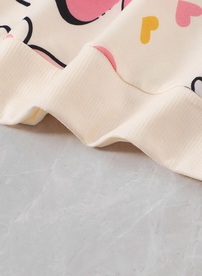 تايك تو تيشيرت بناتي بطبعة جرافيك وأكمام طويلة ورقبة دائرية - Image 5