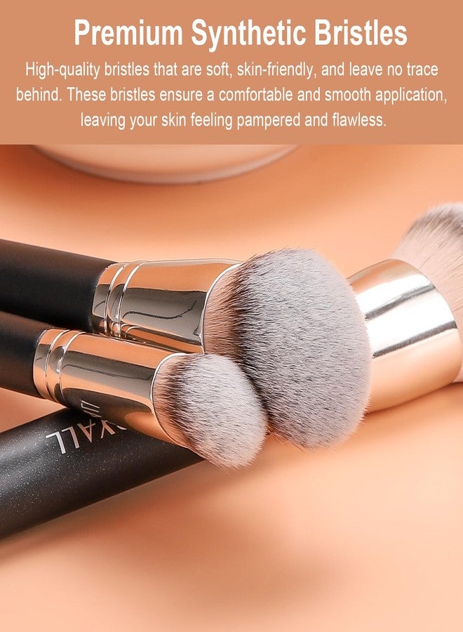 TEOYALL Foundation Contour Brush Set, 2PCS Angled Synthetic Kabuki Brush for Blending Setting Concealing Buffing with Liquid, Cream and Powder Cosmetic (170S/270S) - Image 2