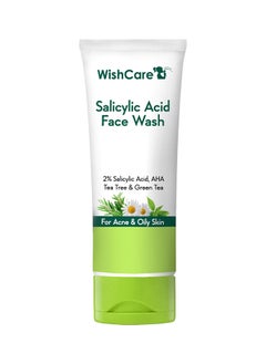 WishCare غسول الوجه بحمض الساليسيليك بنسبة 2% مع حمض ألفا هيدروكسي والشاي الأخضر والبابونج وشجرة الشاي - للتحكم في الزيوت وحب الشباب.  - Image 1