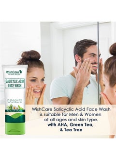 WishCare غسول الوجه بحمض الساليسيليك بنسبة 2% مع حمض ألفا هيدروكسي والشاي الأخضر والبابونج وشجرة الشاي - للتحكم في الزيوت وحب الشباب.  - Image 5