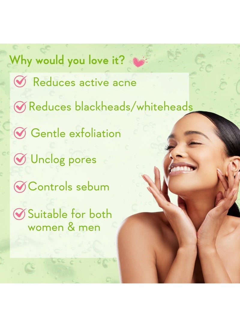 WishCare 2% Salicylic Acid Face Wash for Women & Men with AHA, GreenTea, Chamomile & TeaTree | Face Wash for Oily Skin & Acne Prone Skin 100ml - Image 5