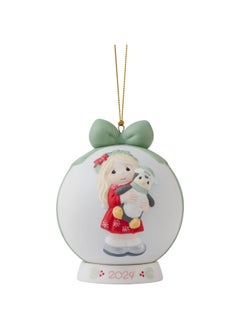 Precious Moments Precious Moments 241003 Have Yourself A Merry Little Christmas Dated 2024 Girl Bisque Porcelain Ball Ornament 