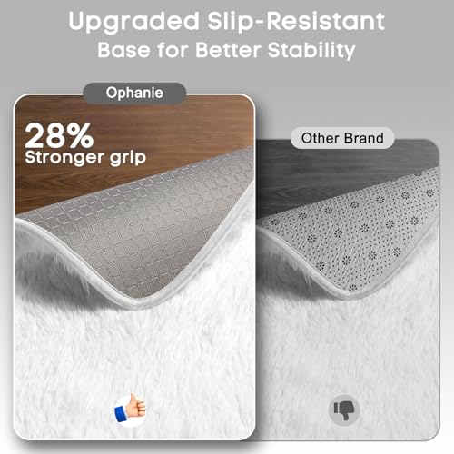 Ophanie 5x8 White Rugs for Living Room, Fluffy Fuzzy Plush Soft Carpets, Shaggy Area Rugs for Bedroom, Carpet for Dorm Nursery Home Decor Aesthetic - Image 4