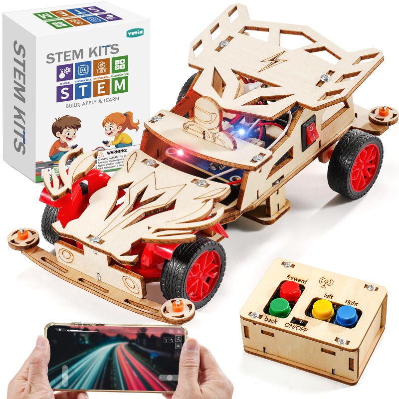 Yutin STEM Kits for Kids Age 810 STEM Toys for Boys 813 Remote Control Model Car Building Kits Wood 3D Puzzles 812 Science Crafts Projects Gifts for 8 9 10 11 12 13 14 Year Old Teen Boys Girls - Image 2