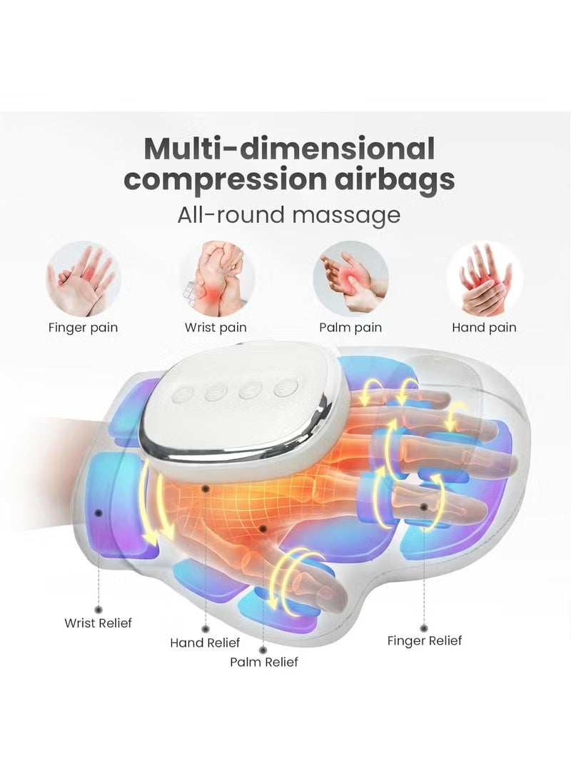 ELTRAZONE Rechargeable Hand Massager with Air Compression & Heat, Electric Hand Massage Device with Multiple Massage Modes, Portable Hand Massager for Fingers, Palm, Wrist and Daily Relaxation - Image 4