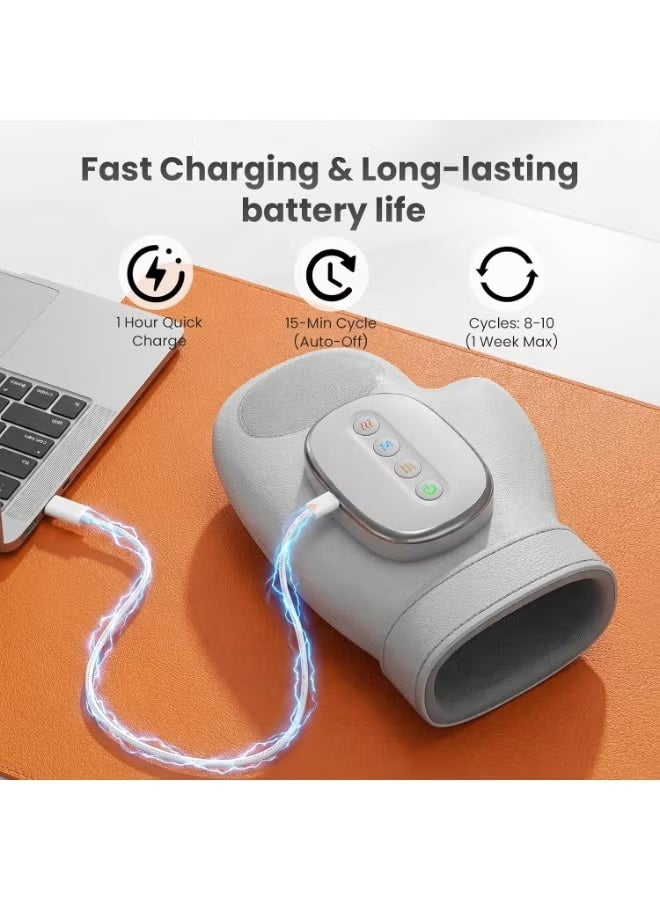 ELTRAZONE Rechargeable Hand Massager with Air Compression & Heat, Electric Hand Massage Device with Multiple Massage Modes, Portable Hand Massager for Fingers, Palm, Wrist and Daily Relaxation - Image 3