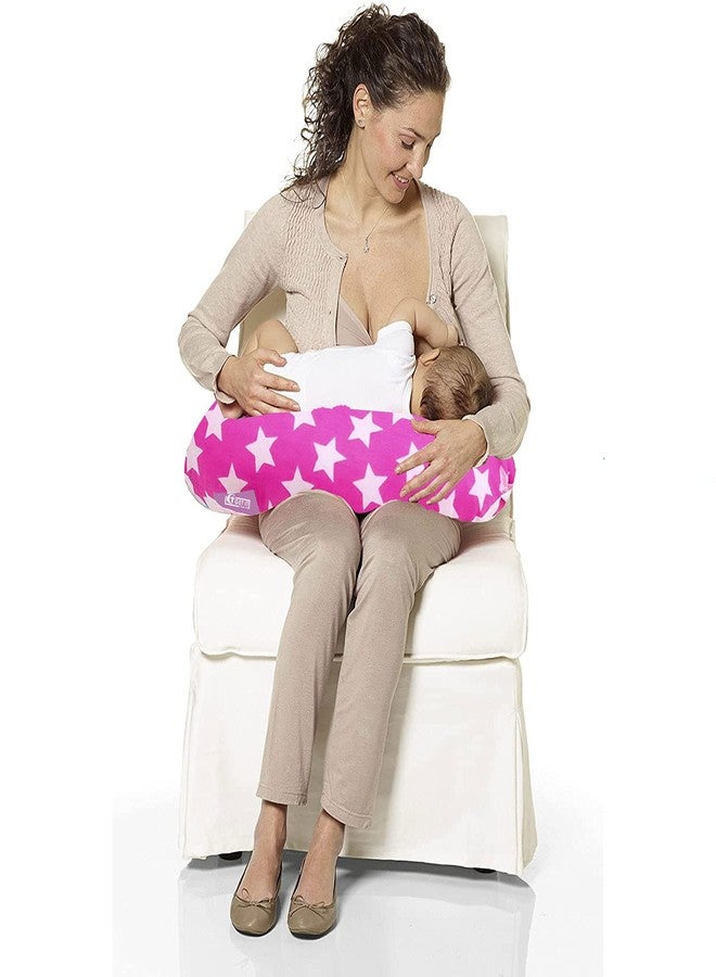 GET IT Cotton 5-in-1 Feeding Pillow with Detachable Cover, New Born Breast Feeding Pillow Portable Pillow for Baby and Mom -(Pink Star) - Image 5