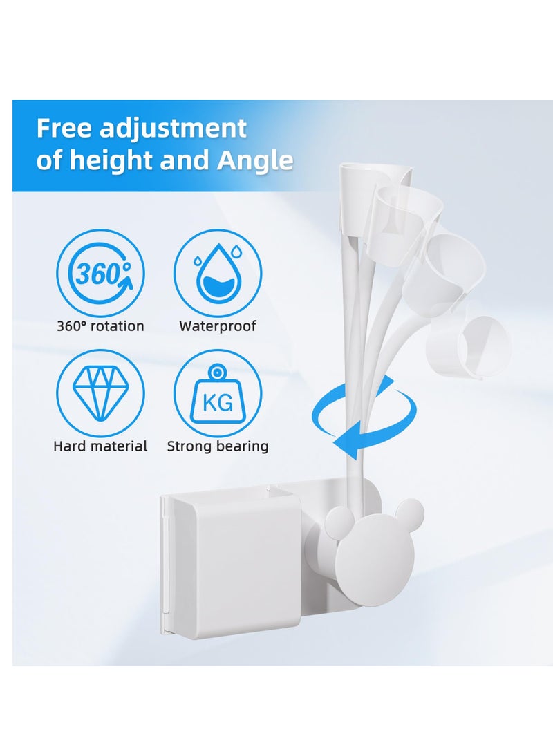 Excefore Hair Dryer Holder, Bathroom Wall Mount Hair Care and Styling Storage Basket for Hair Dryer, for Hair Dryer, Flat Iron, Curling Wand, Hair Straightener Brushes, White - Image 5