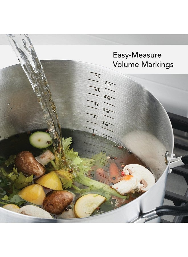 KitchenAid وعاء طهي من الفولاذ المقاوم للصدأ من كيتشن إيد مع علامات قياس وغطاء، 8 كوارت، فولاذ مقاوم للصدأ مصقول - Image 4