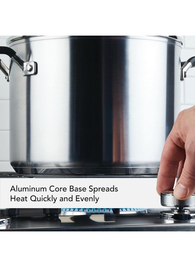 KitchenAid وعاء طهي من الفولاذ المقاوم للصدأ من كيتشن إيد مع علامات قياس وغطاء، 8 كوارت، فولاذ مقاوم للصدأ مصقول - Image 3