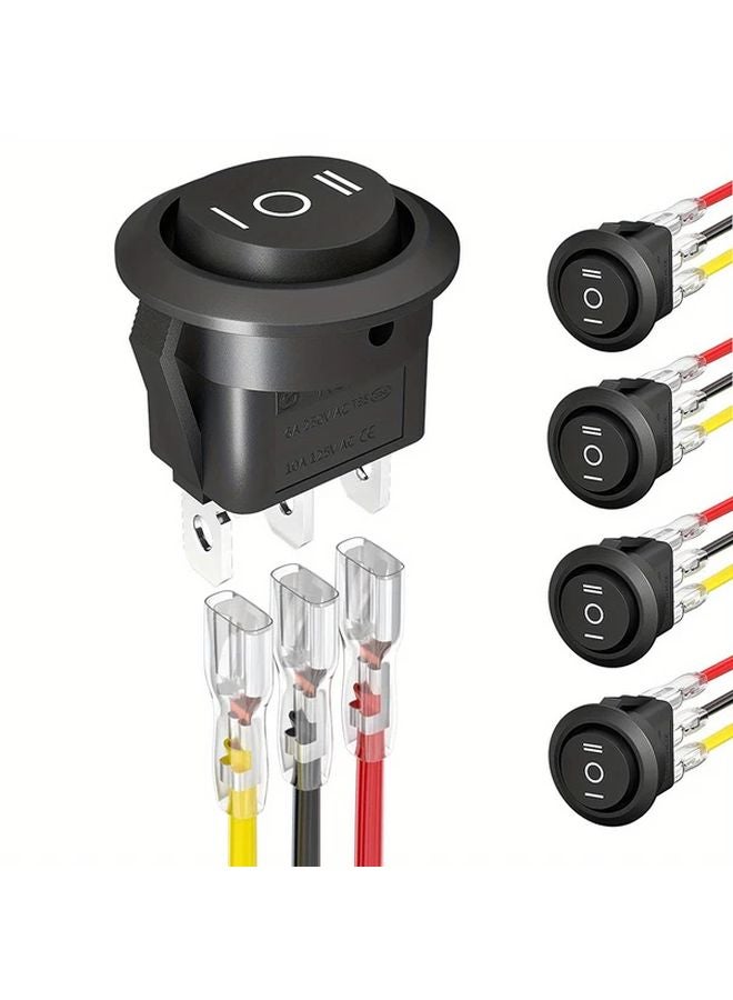 تشغيل إيقاف تشغيل 5 قطع مفتاح روكر 12 فولت 3 دبابيس SPDT ثقيل 6 أمبير 250 فولت تيار متردد سهل التركيب - Image 1