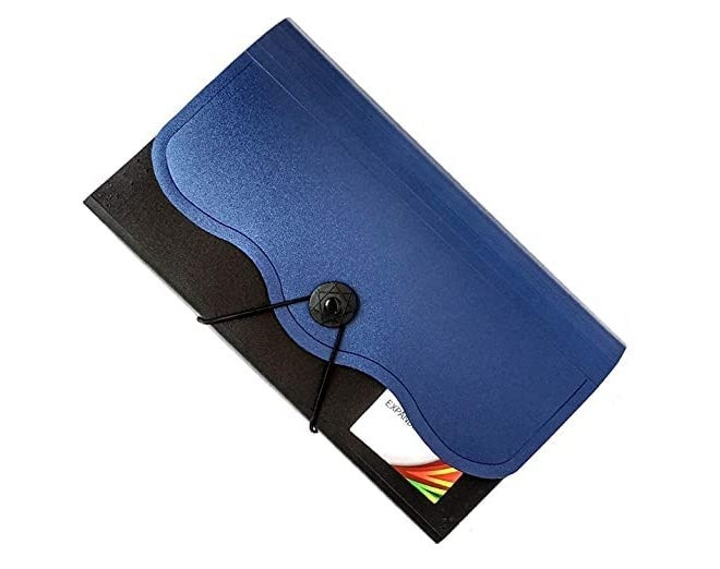 Dotpot حافظة شيكات قابلة للتوسيع، 12 جيب لحافظة متعددة للدفاتر/حافظة فواتير/جواز سفر/بطاقات ملاحظات/حقيبة تخزين نقدية مع إغلاق مرن (عبوة من 1) - Image 1