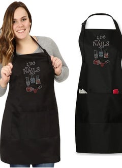 I Do Nails Nail Tech Apron With Colorful Rhinestones - Uniform For Professional Salons Cosmetology or At Home Manicurists Nail Apron Gifts for Nail Technician, Women