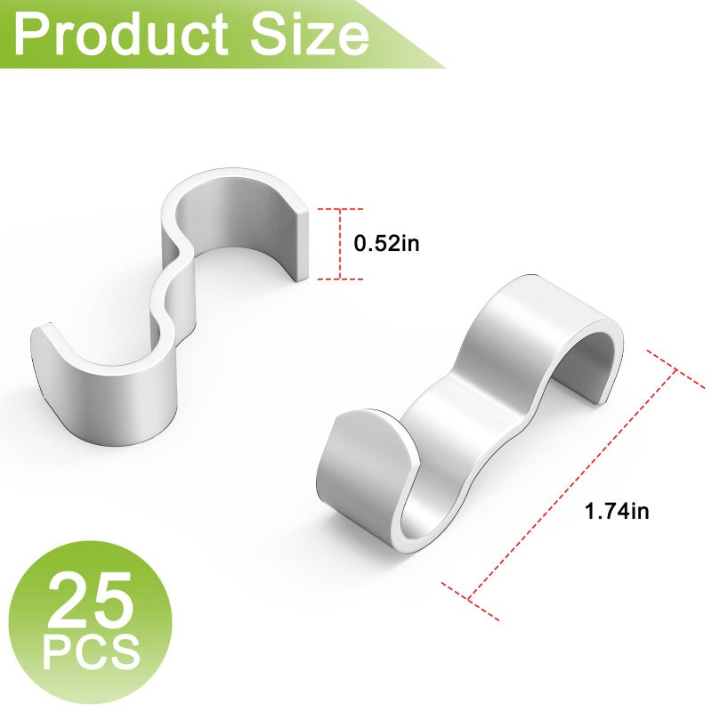 appacare 25 حزمة من خطافات التشكيل الفولاذية لتعليق الصور الحديدية وخطافات تشكيل السكك الحديدية العريضة (أبيض) - Image 2