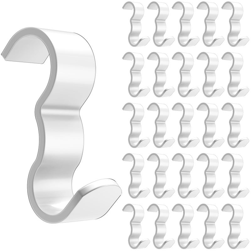 appacare 25 حزمة من خطافات التشكيل الفولاذية لتعليق الصور الحديدية وخطافات تشكيل السكك الحديدية العريضة (أبيض) - Image 1