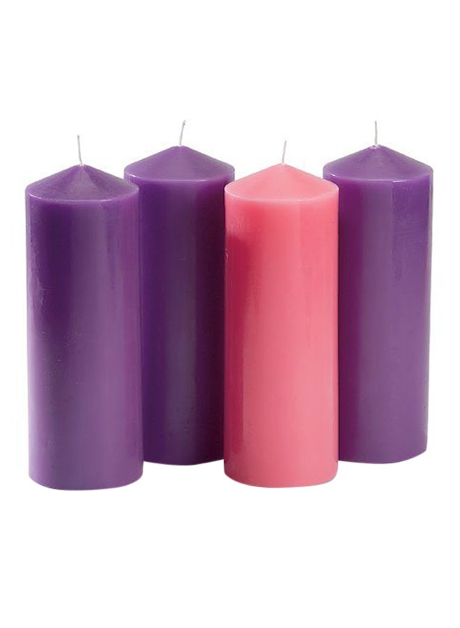 Autom Purple Advent Pillar Candle Set
