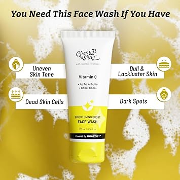 Chemist at Play Brightening Boost Face Wash with 30x Vitamin C Cleans Oil Dirt Fades Dark Spots Boosts Radiance For All Skin Types For Men Women Vegan SLS Paraben Free 100 ml - Image 2