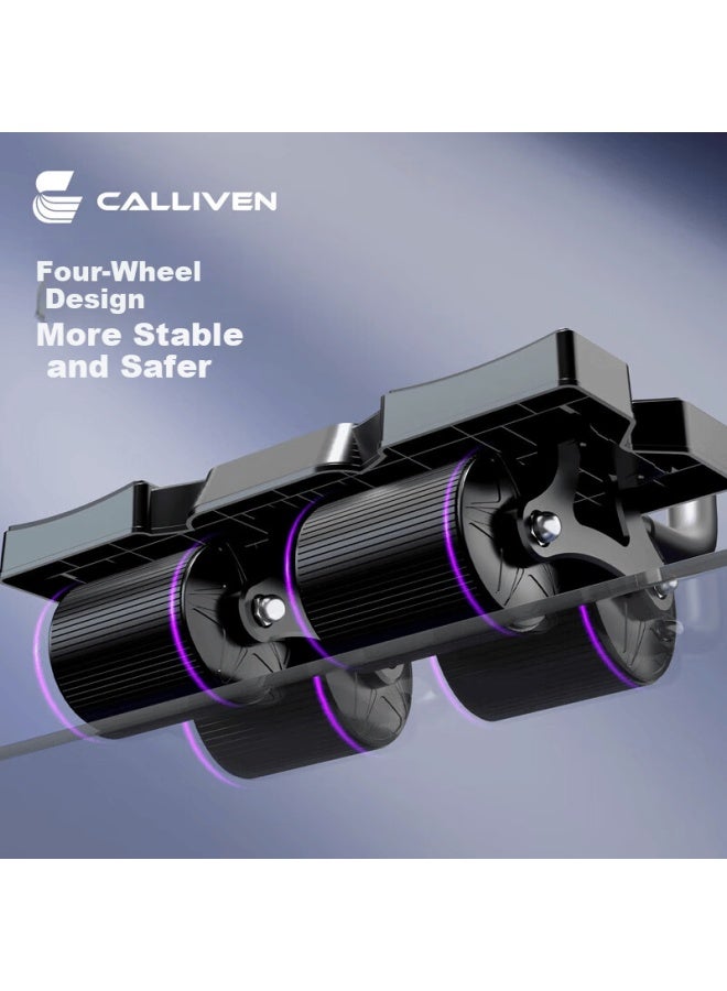 Calliven Ab Wheel Automatic Counter Elbow Support Abdominal Muscle Trainer Four-wheel Sit-up Roller Home Ab Workout Equipment - Image 2