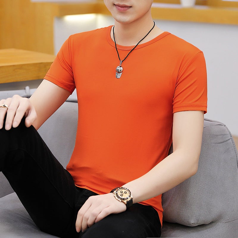 Men'S Short Sleeve T-Shirt 2024 Youth Summer Men'S Korean Slim Fit Round Neck Half Sleeve Top Tide - Image 1