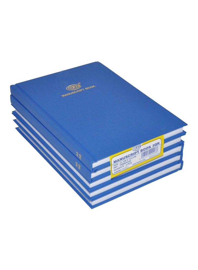 FIS مجموعة دفاتر مخطوطات FIS من 5 قطع، 8 مم سطر واحد، حجم A5 (148 × 210 مم)، 3 كوير (5 × 144 ورقة) - FSMNA53Q_5PC - Image 1