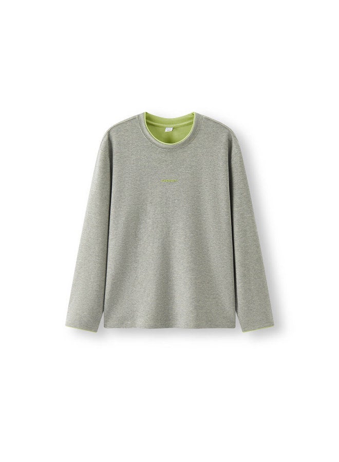 Semir Long-sleeve T-shirt For Men, Autumn Contrasting Color Printed Inner Layer, Loose Undershirt, Round Neck Casual Top, 10a525101101 - Image 4