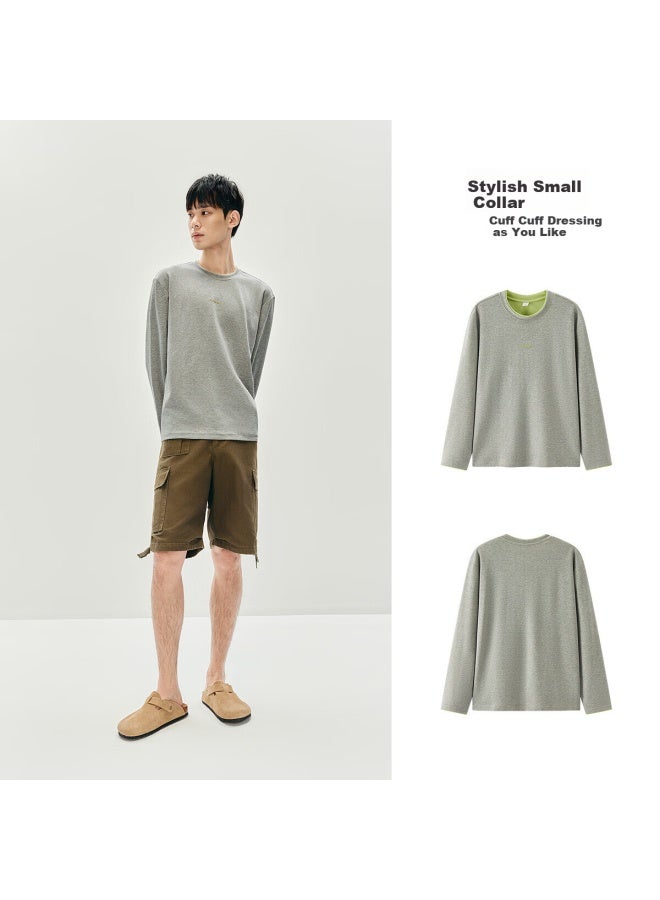 Semir Long-sleeve T-shirt For Men, Autumn Contrasting Color Printed Inner Layer, Loose Undershirt, Round Neck Casual Top, 10a525101101 - Image 5
