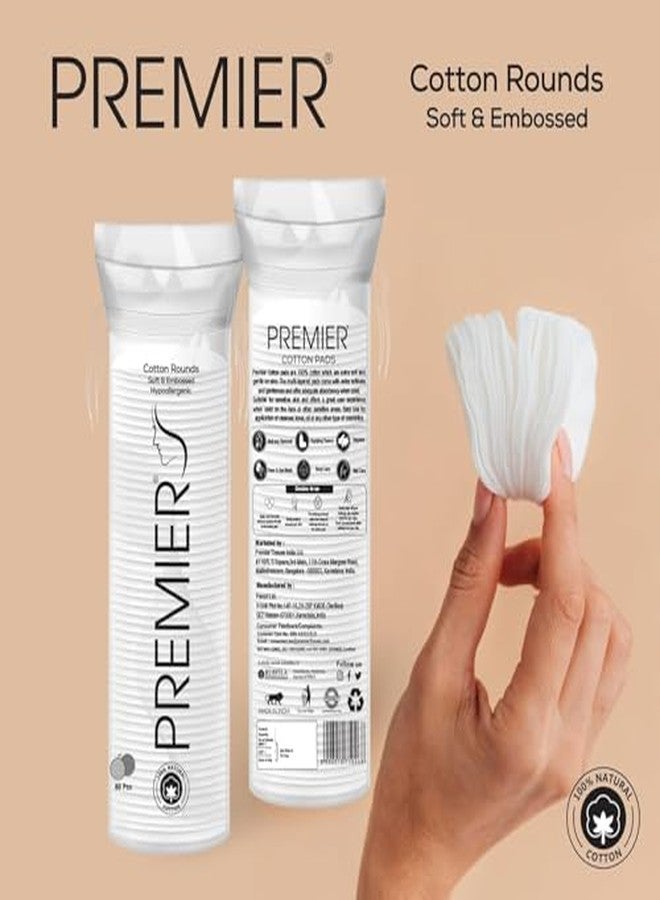 Premier Cotton Pads - Soft & Embossed, Hypoallergenic, Pack of 80 Pcs x4 | Ideal for Makeup Removal, Toner Application, Baby Care, Nail Care & Hygiene | High-Quality Cotton Rounds for Daily Use - Image 3