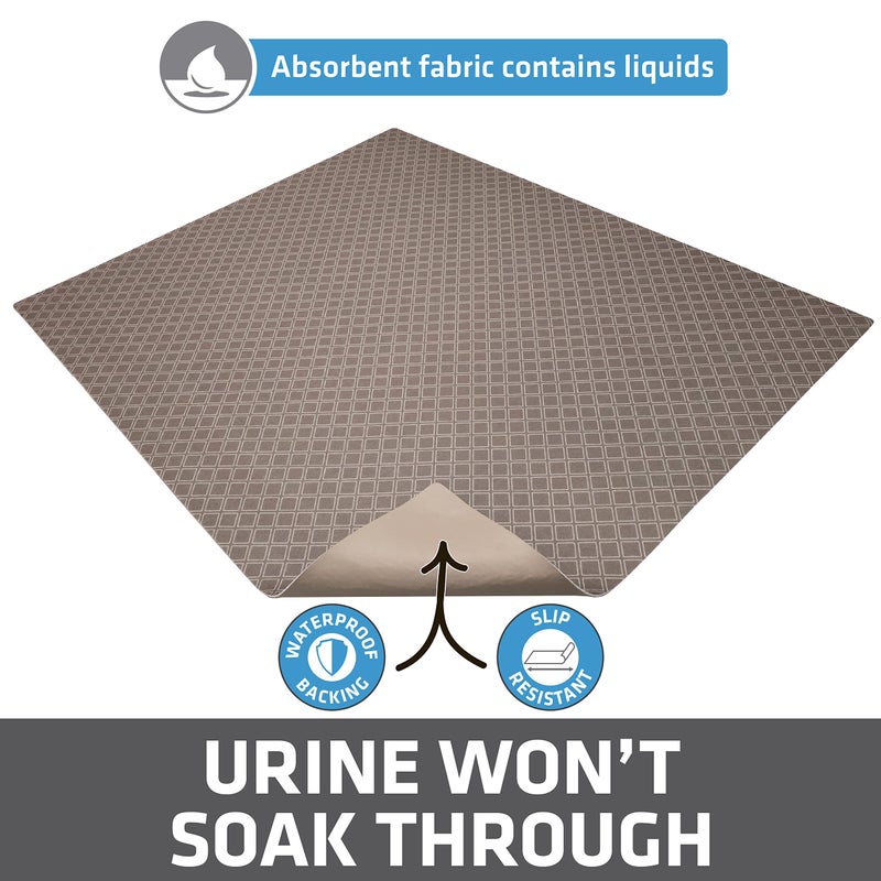 Drymate Cat Litter Box Mat, Litter Trapping Mat, Waterproof, Urine-Proof, Absorbent, Machine Washable, Soft on Paws, Contains Mess, Protects Floors, Kitten Supplies, Taupe, 29x36 XL - Image 3