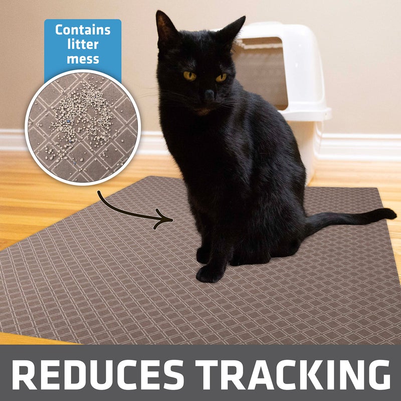 Drymate Cat Litter Box Mat, Litter Trapping Mat, Waterproof, Urine-Proof, Absorbent, Machine Washable, Soft on Paws, Contains Mess, Protects Floors, Kitten Supplies, Taupe, 29x36 XL - Image 2
