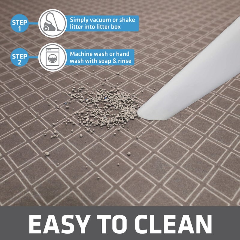 Drymate Cat Litter Box Mat, Litter Trapping Mat, Waterproof, Urine-Proof, Absorbent, Machine Washable, Soft on Paws, Contains Mess, Protects Floors, Kitten Supplies, Taupe, 29x36 XL - Image 5