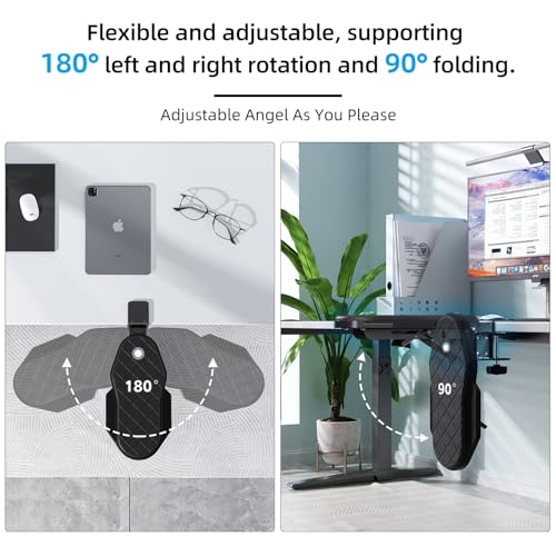 CABTE Ergonomics Desk Extender Tray, Table Mount Arm Wrist Rest Shelf, 90° Foldable Elbow Arm Support,Foldable, 180° Swivel, Computer Desk Extender Tray for Home and Office (Folding and Rotating) - Image 4